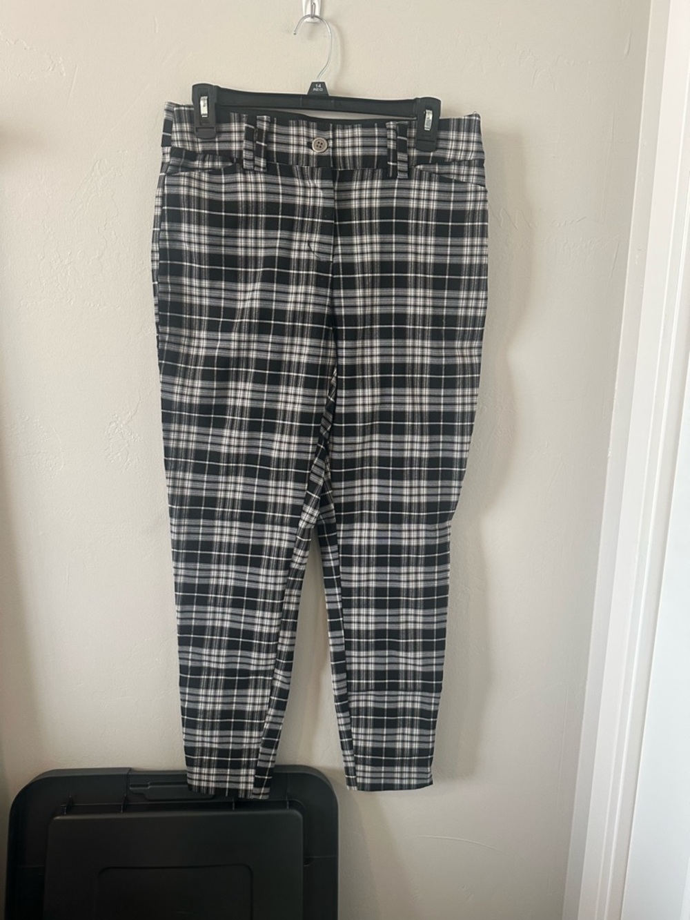 Maurices Black & White Plaid Skinny Pants